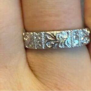 Stunning Platinum over silver designer band